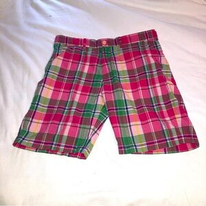Polo Golf Ralph Lauren Men's Shorts Green Pink Blue Plaid Links Size 34